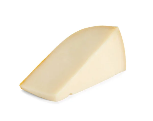 白に分離されたおいしいグラナパダーノチーズの一部 — ストック写真