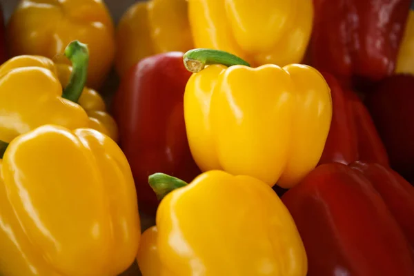 Close-upweergave van verse rijpe kleurrijke paprika als achtergrond — Stockfoto