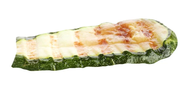 Heerlijk stuk gegrilde courgette op witte achtergrond — Stockfoto