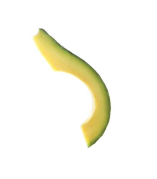 Slice of ripe avocado on white background — Stock Photo, Image
