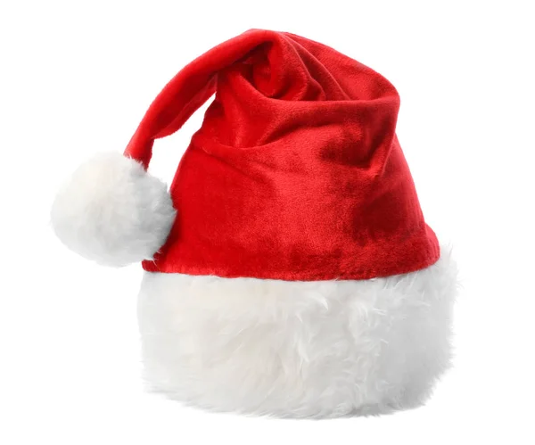 Cappello Babbo Natale rosso su sfondo bianco — Foto Stock