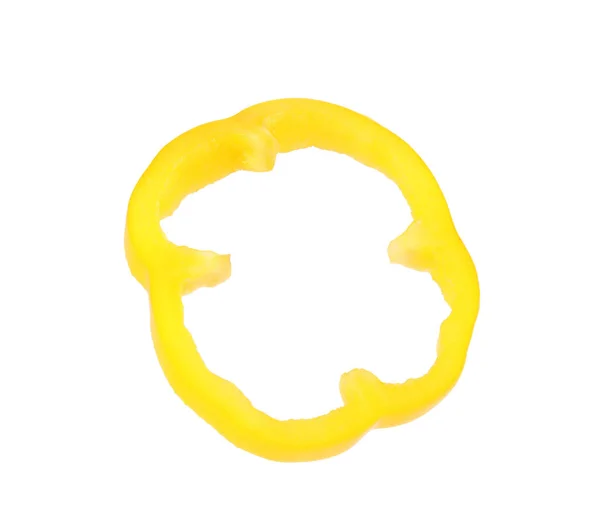 Potong paprika kuning yang diisolasi pada warna putih — Stok Foto