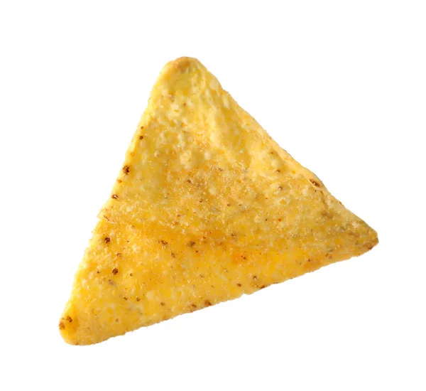 Smaczne meksykańskie Nacho chip na białym tle — Zdjęcie stockowe