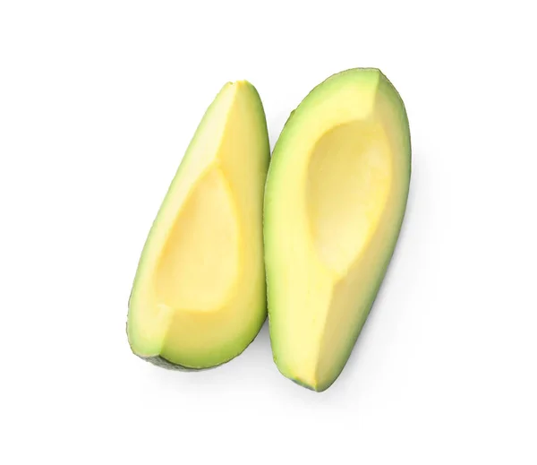Slices of ripe avocado on white background — Stock Photo, Image