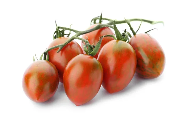 Ramo de tomates de uva vermelha no fundo branco — Fotografia de Stock