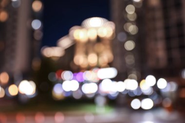 Bokeh efektli bulanık şehir manzarası