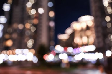 Bokeh efektli bulanık şehir manzarası