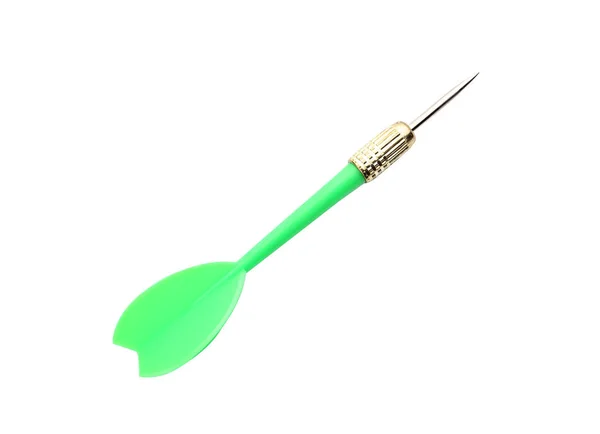 Single sharp green dart isolated on white — Stock Photo, Image