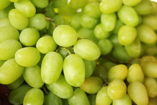 Verse rijpe sappige witte druiven als achtergrond, close-upweergave — Stockfoto