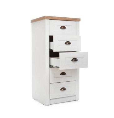 Beyaz üzerine izole çekmecemodern göğüs. Gardırop odası için mobilyalar