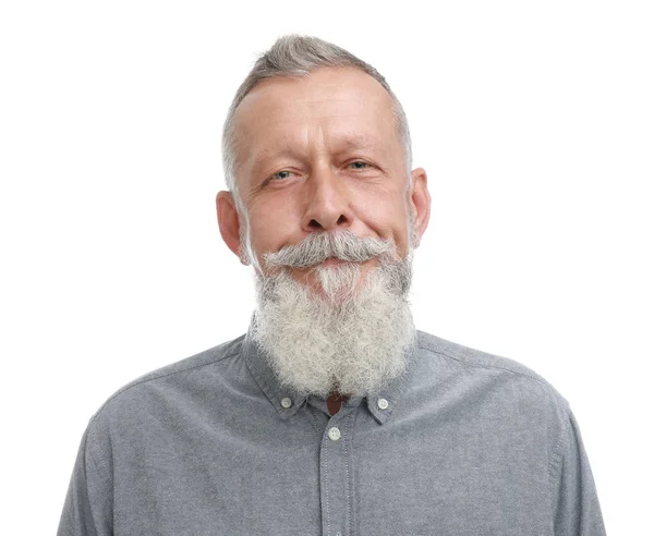 Portrait of handsome senior man on white background — Stock Photo, Image