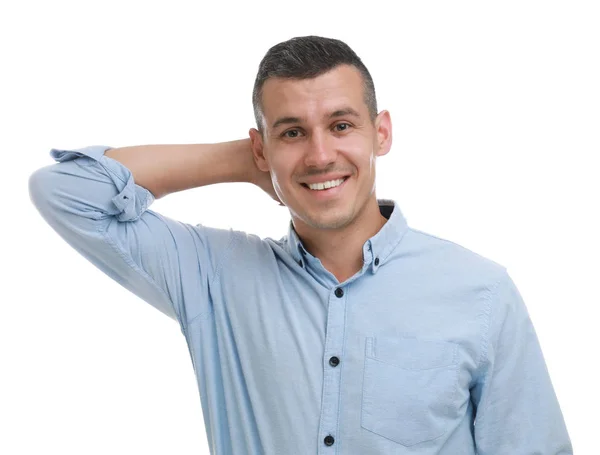 Retrato de hombre guapo sobre fondo blanco — Foto de Stock