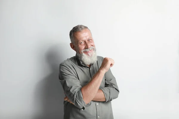 Portrait of handsome senior man on white background — Stock Photo, Image