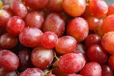 Arka plan olarak taze olgun sulu pembe üzüm, closeup görünümü