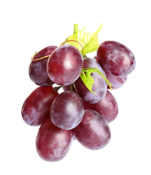 Fresh ripe juicy pink grapes isolated on white — Stock Photo, Image