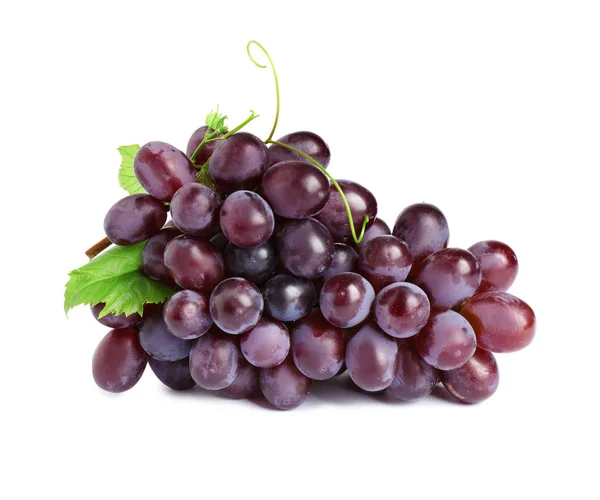 Bunch of fresh ripe juicy pink grapes isolated on white — Stock Photo, Image