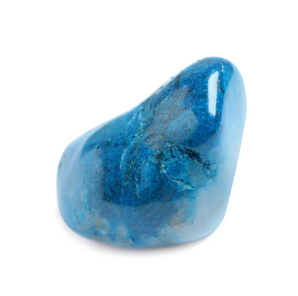 Piękny niebieski shattuckite Gemstone na białym tle — Zdjęcie stockowe