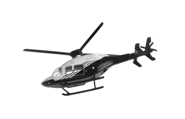 Helicóptero militar de juguete moderno sobre fondo blanco —  Fotos de Stock