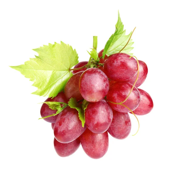 Färska mogna saftiga rosa druvor isolerade på vitt — Stockfoto