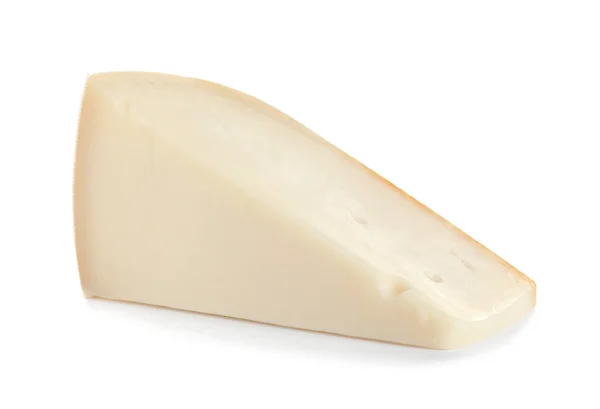 흰색에 고립 된 맛있는 그라나 파다노 치즈 조각 — 스톡 사진