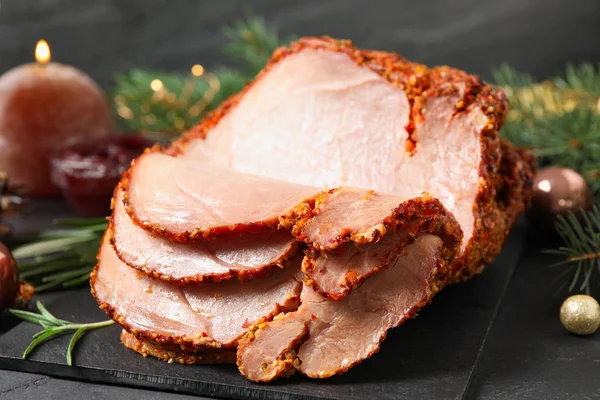 Christmas honey glazed roasted ham Stock Photos, Royalty Free Christmas