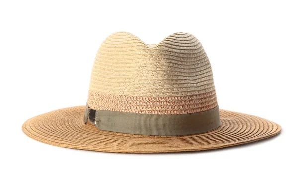 白い背景の上の夏帽子。スタイリッシュなアクセサリー — ストック写真