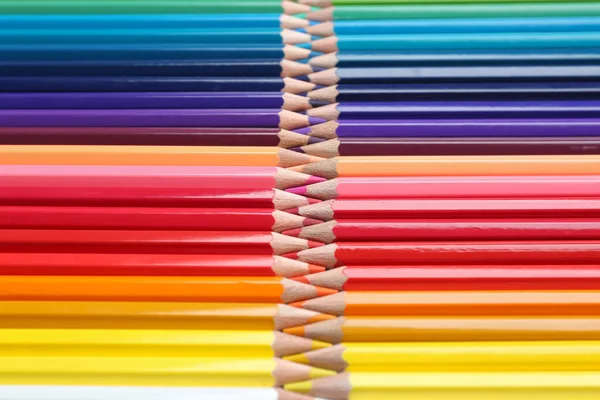 Conjunto de lápices de colores como fondo, primer plano — Foto de Stock