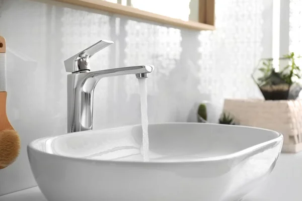 Stylish white sink in modern bathroom interior — Stock Photo, Image