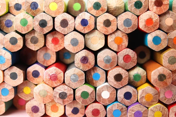 Different color pencils as background, top view — Stock Photo, Image