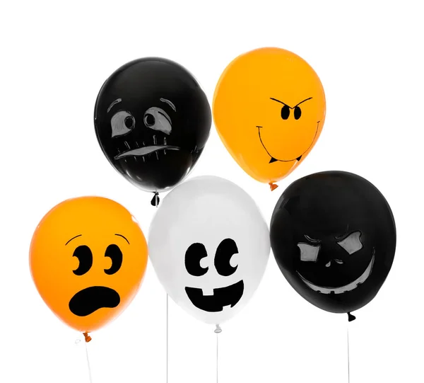 Spooky balloons for Halloween party on white background — Stock Photo, Image