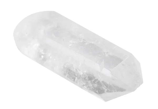 Hermosa piedra preciosa de cristal de roca sobre fondo blanco —  Fotos de Stock
