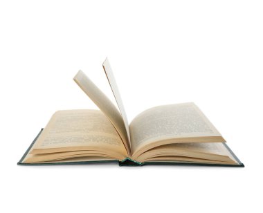 Beyaz arkaplan üzerine eski bir kitap aç