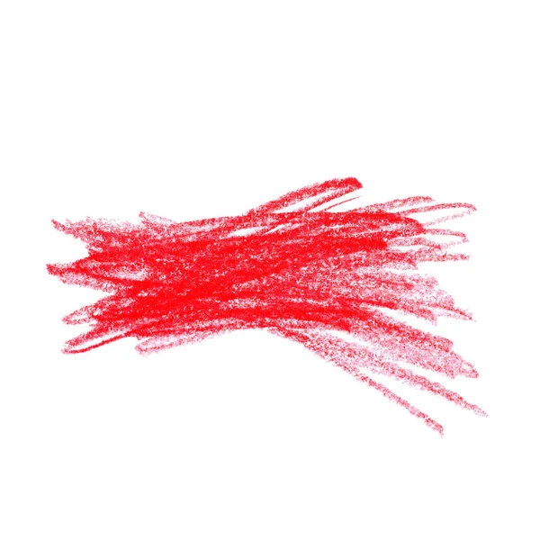 Red pencil scribble on white background, top view — Stock Photo, Image