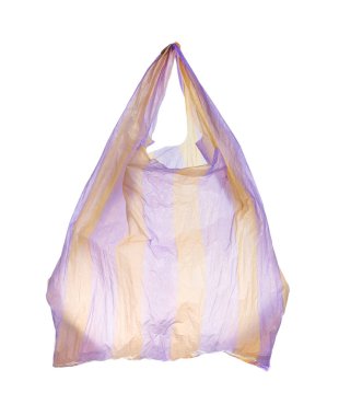 Disposable plastic garbage bag isolated on white