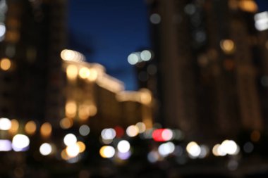 Bokeh efektli bulanık şehir manzarası