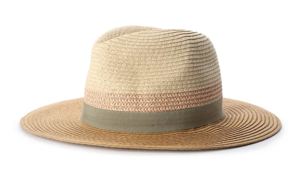 Sombrero de verano sobre fondo blanco. Accesorio con estilo — Foto de Stock