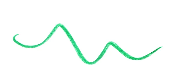 Beyaz arkaplana yeşil el çizilmiş kalem karalaması — Stok fotoğraf