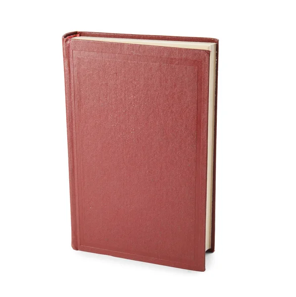 Livre avec couverture rouge vierge sur fond blanc — Photo