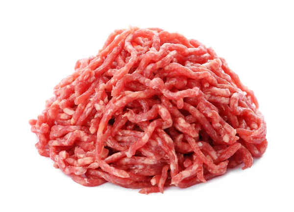Vers rauw gehakt vlees op witte achtergrond — Stockfoto