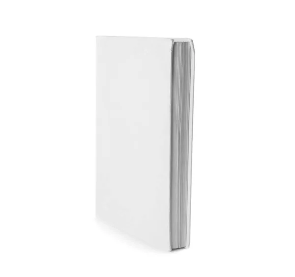 Libro con copertina bianca su sfondo bianco — Foto Stock