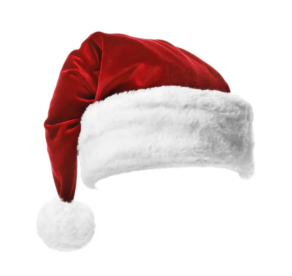 サンタクロースの赤い帽子は白で隔離された — ストック写真