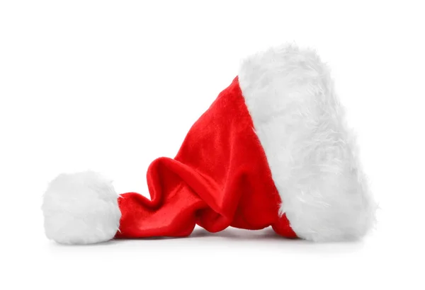 Красная шляпа Санта-Клауса изолирована на белом — стоковое фото