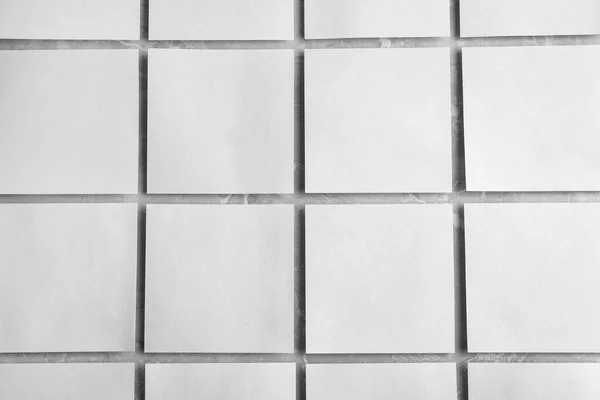 Papéis em branco sobre fundo de mármore cinza claro, flat lay. Mock up para o projeto — Fotografia de Stock