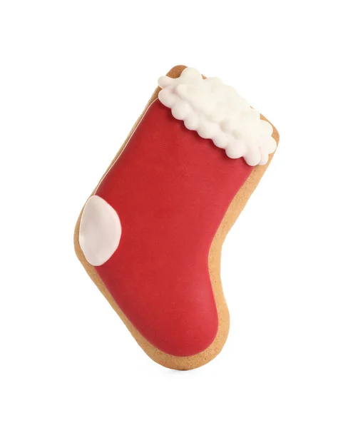 Biscoito de Natal caseiro saboroso no fundo branco — Fotografia de Stock