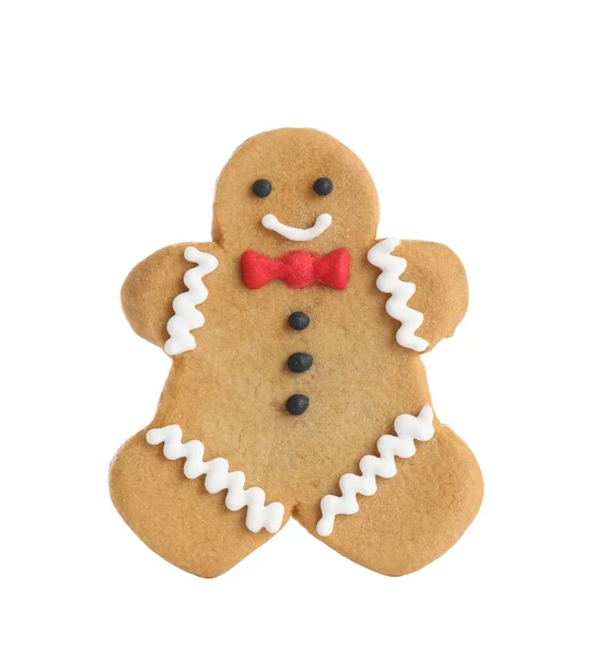 Biscoito de Natal caseiro saboroso no fundo branco — Fotografia de Stock