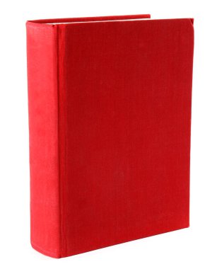 Beyaz arkaplanda boş kırmızı kapaklı kitap