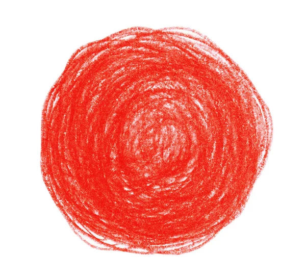 Red pencil scribble on white background, top view — Stock Photo, Image