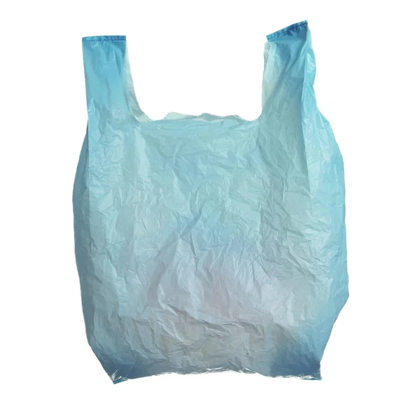 Bolsa de basura de plástico desechable aislada en blanco — Foto de Stock