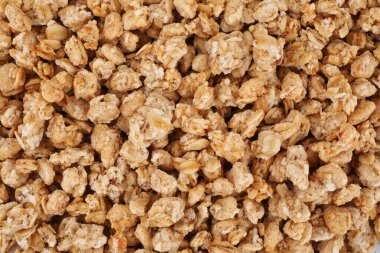 Arka plan olarak sağlıklı gevrek granola, üst görünüm