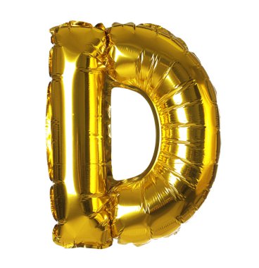Beyaz arkaplanda altın harfli D balonu